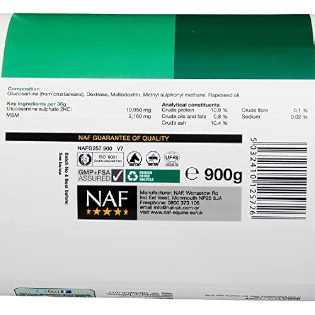 NAF Glucosamine 10000 Plus with MSM - Equine Joint Support, 900g