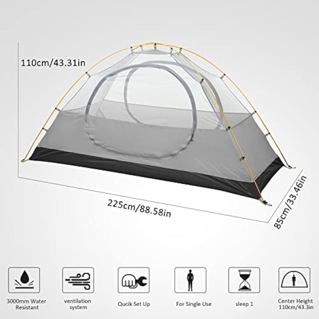Bessport Ultralight 1 Person Camping Tent – Waterproof Backpacking Dome