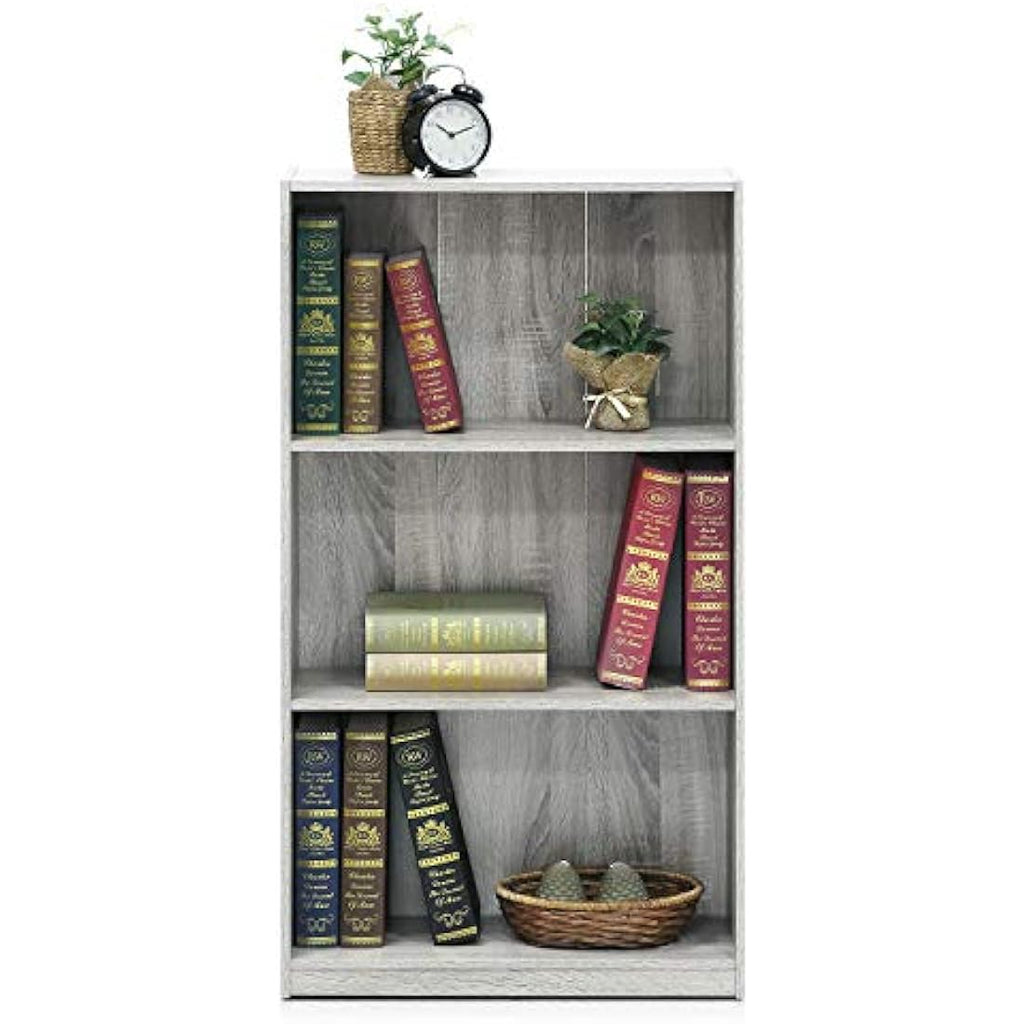 Furinno 3-Tier Bookcase – Modern Composite Wood Storage Shelves