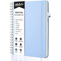 WEMATE Meeting Notebook | B5 PU Leather Business Planner – Light Blue