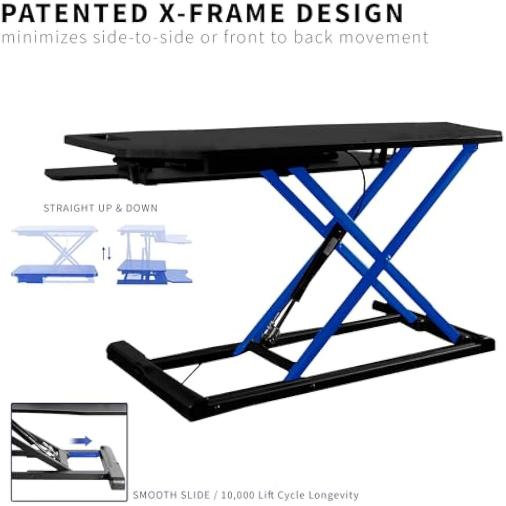 VIVO Corner Standing Desk Converter | 97cm Height Adjustable Riser