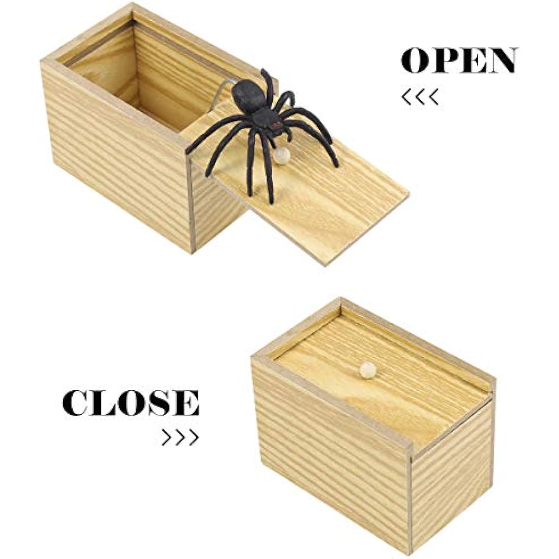 Toyvian Spider Prank Box – Handmade Wooden Surprise Joke Toy for Kids