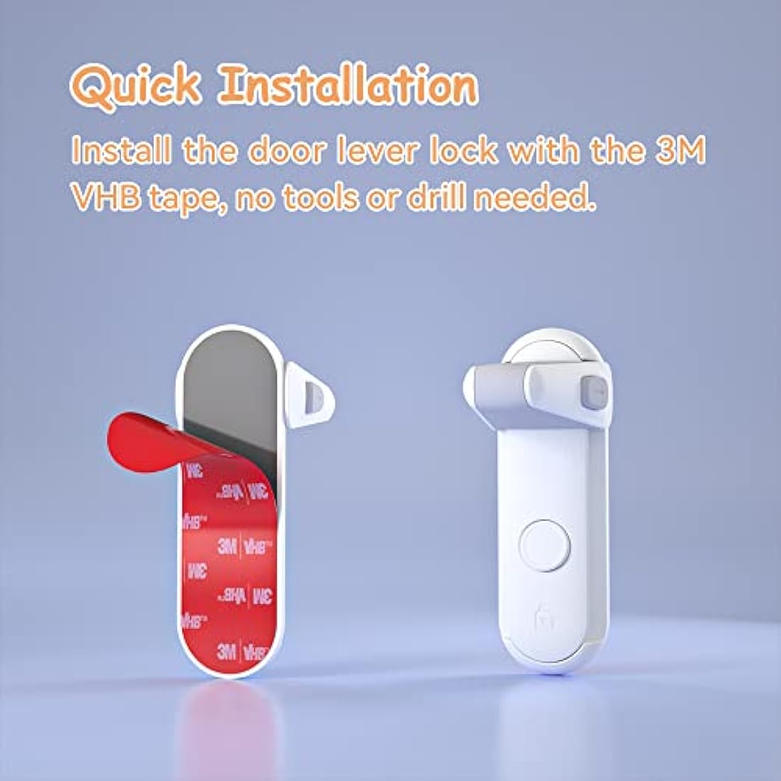 SAFELON Door Lever Locks for Childproof & Petproof - 2 Pack White