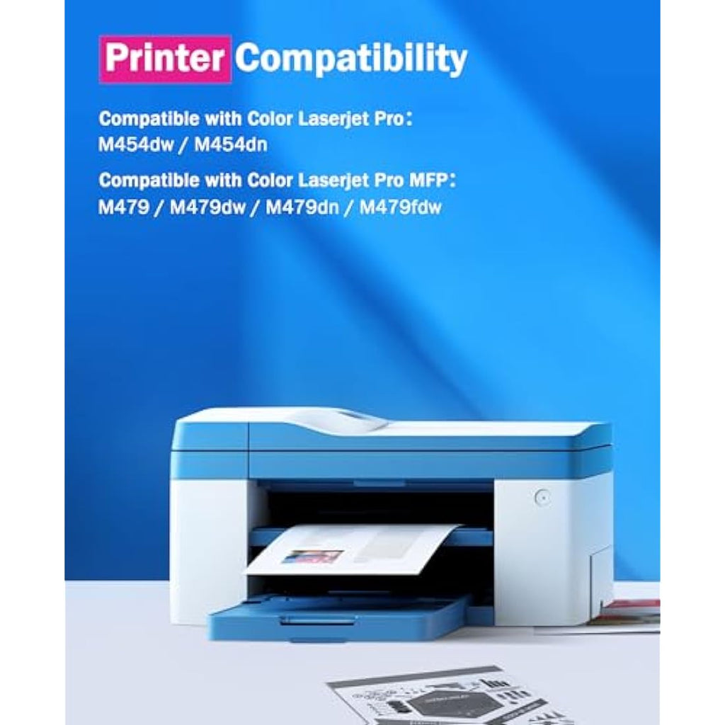 SODFACE 415A Toner Cartridge 4-Pack for HP Color LaserJet Pro M479fdw