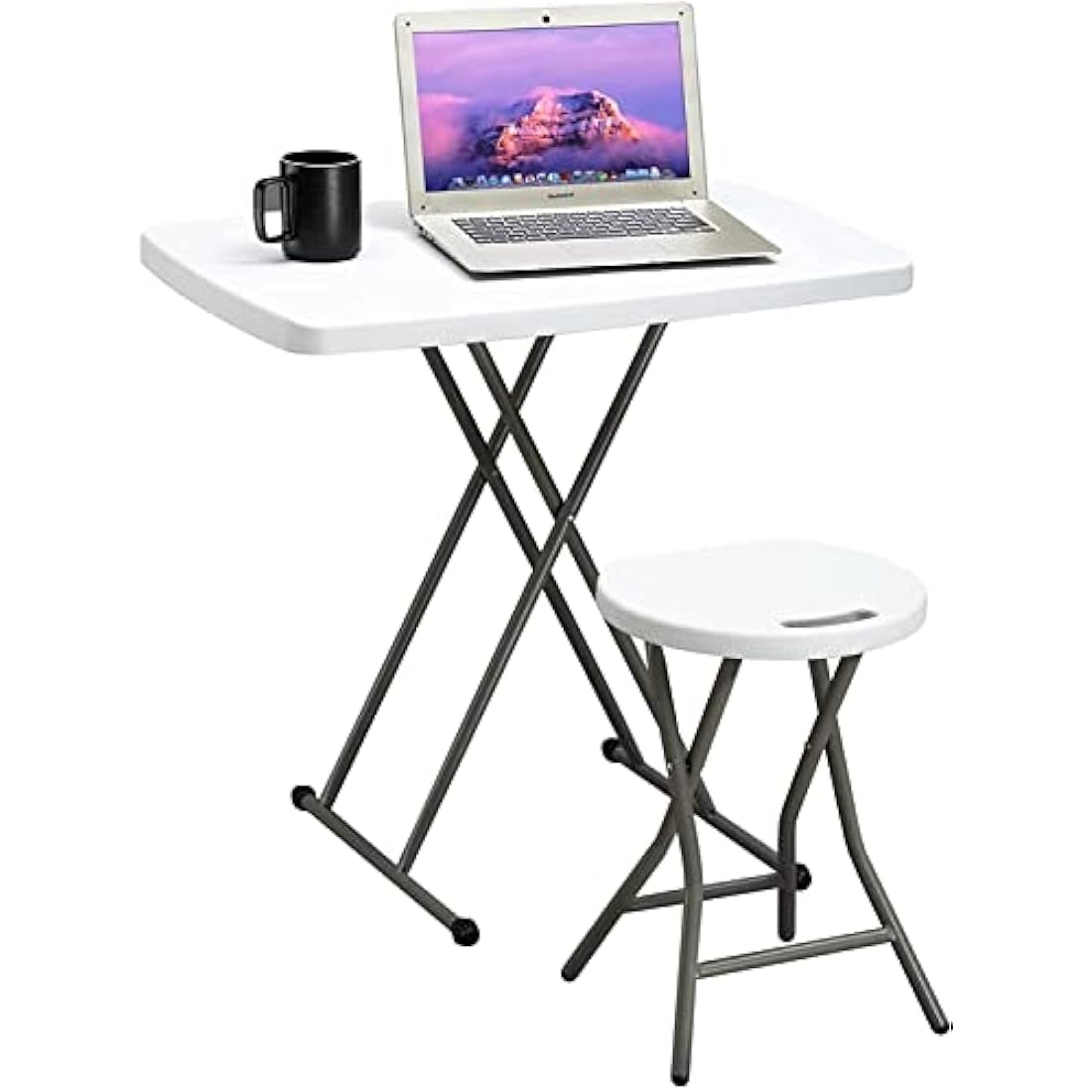 HollyHOME 2.5FT Folding Table | Height Adjustable Portable Picnic Table