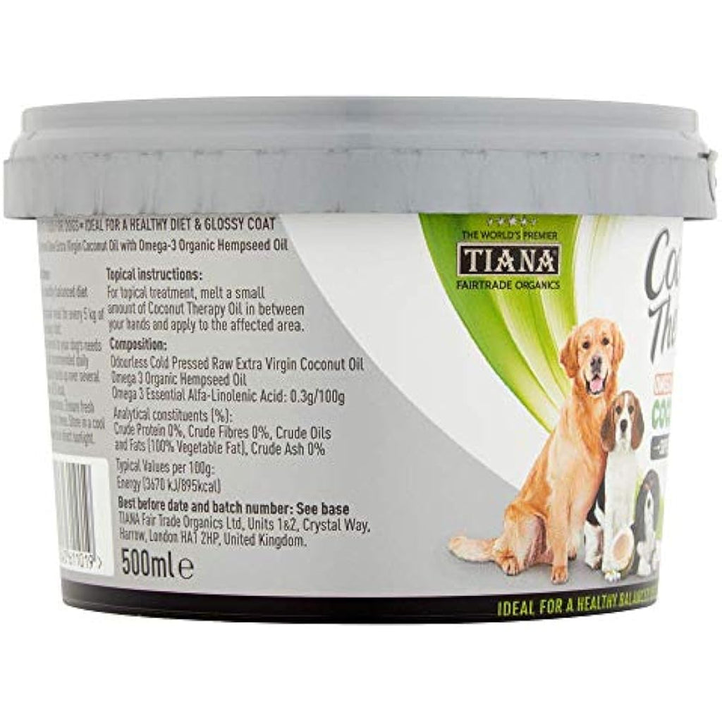 TIANA Coconut Therapy Dog Supplement with Omega-3 - 500ml (Pack of 6)