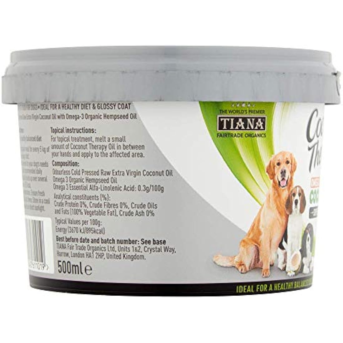 TIANA Coconut Therapy Dog Supplement with Omega-3 - 500ml (Pack of 6)