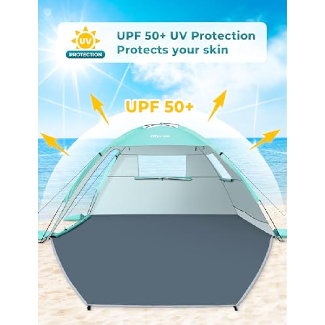 Glymnis Beach Tent | 2-3 Person UV Protection Portable Sun Shelter