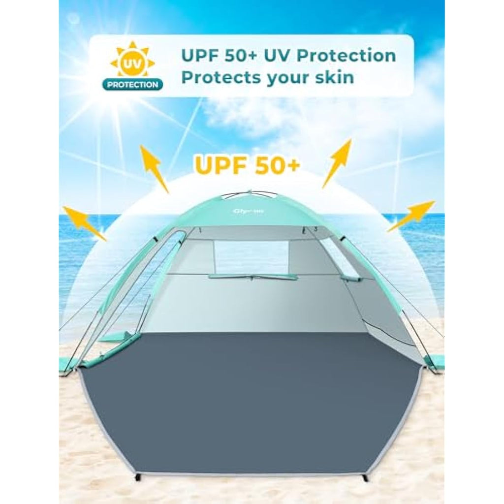 Glymnis Beach Tent | 2-3 Person Portable UV Protection Sun Shelter