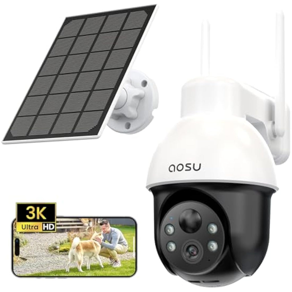 AOSU 3K Solar Security Camera – 5MP Wireless 360° PTZ Outdoor Camera