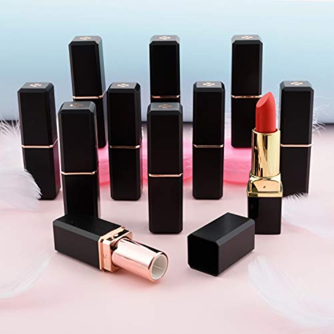 10Pcs Black Empty Lipstick Tubes – Square DIY Lip Balm Containers