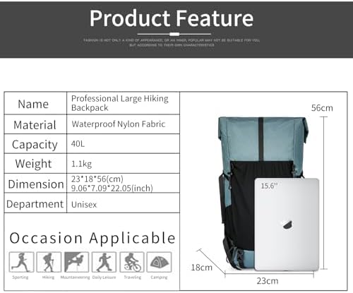 Power King 30L-40L Expandable X-PAC Hiking Backpack