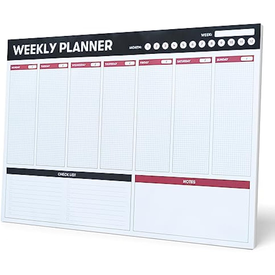 Undated Weekly Planner - A3 Desk Calendar & Tear Off Notepad