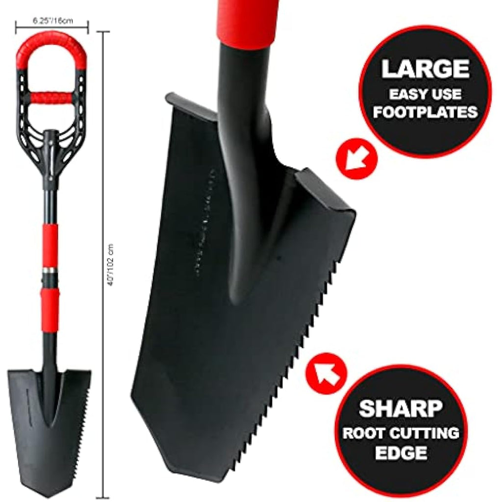Roamwild Multi-Digger Garden Spade | Lightweight Fibreglass Root Cutter