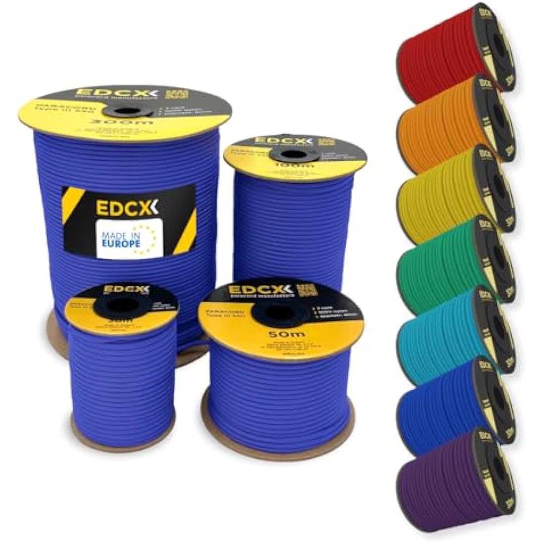 EDCX 550 Paracord – 4mm 7-Strand Nylon Rope for Camping and DIY