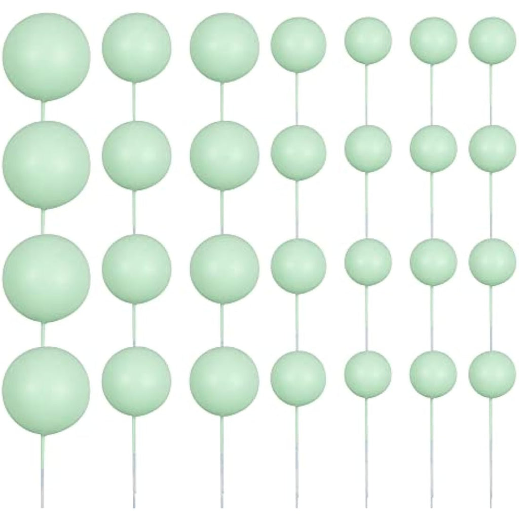 Gyufise 30Pcs Foam Ball Cake Toppers – Rose Gold & White Party Decorations