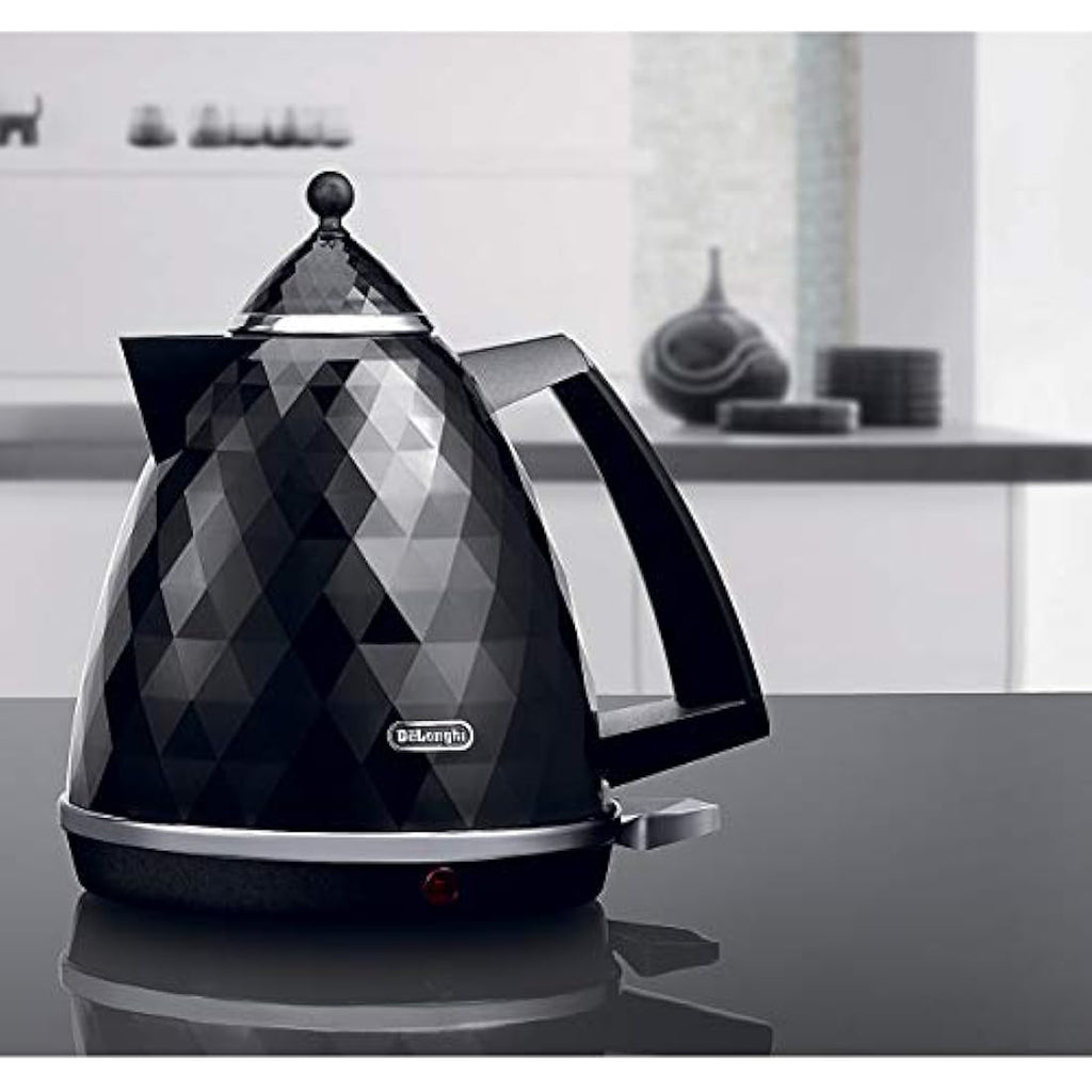 De'Longhi Brillante Electric Kettle – 1.7L Fast Boil White & Chrome