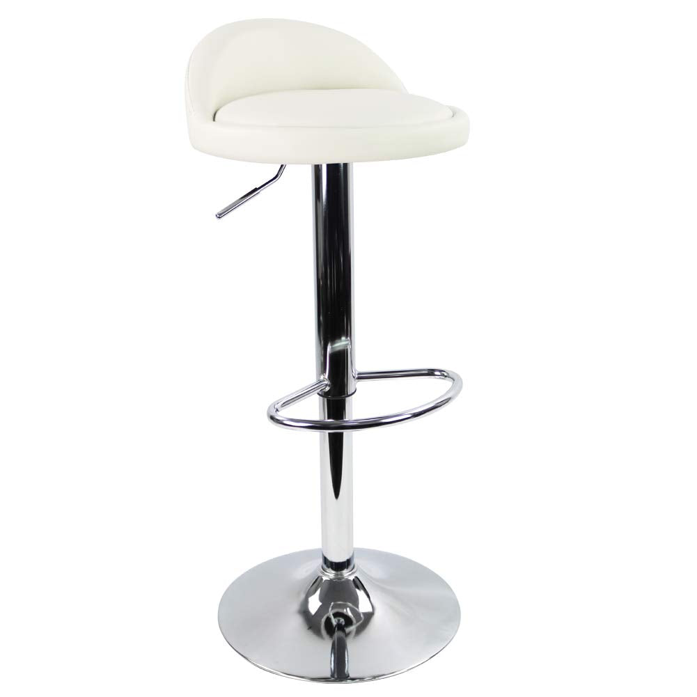 KKTONER PU Leather Swivel Bar Stool - Adjustable Height Chair, White