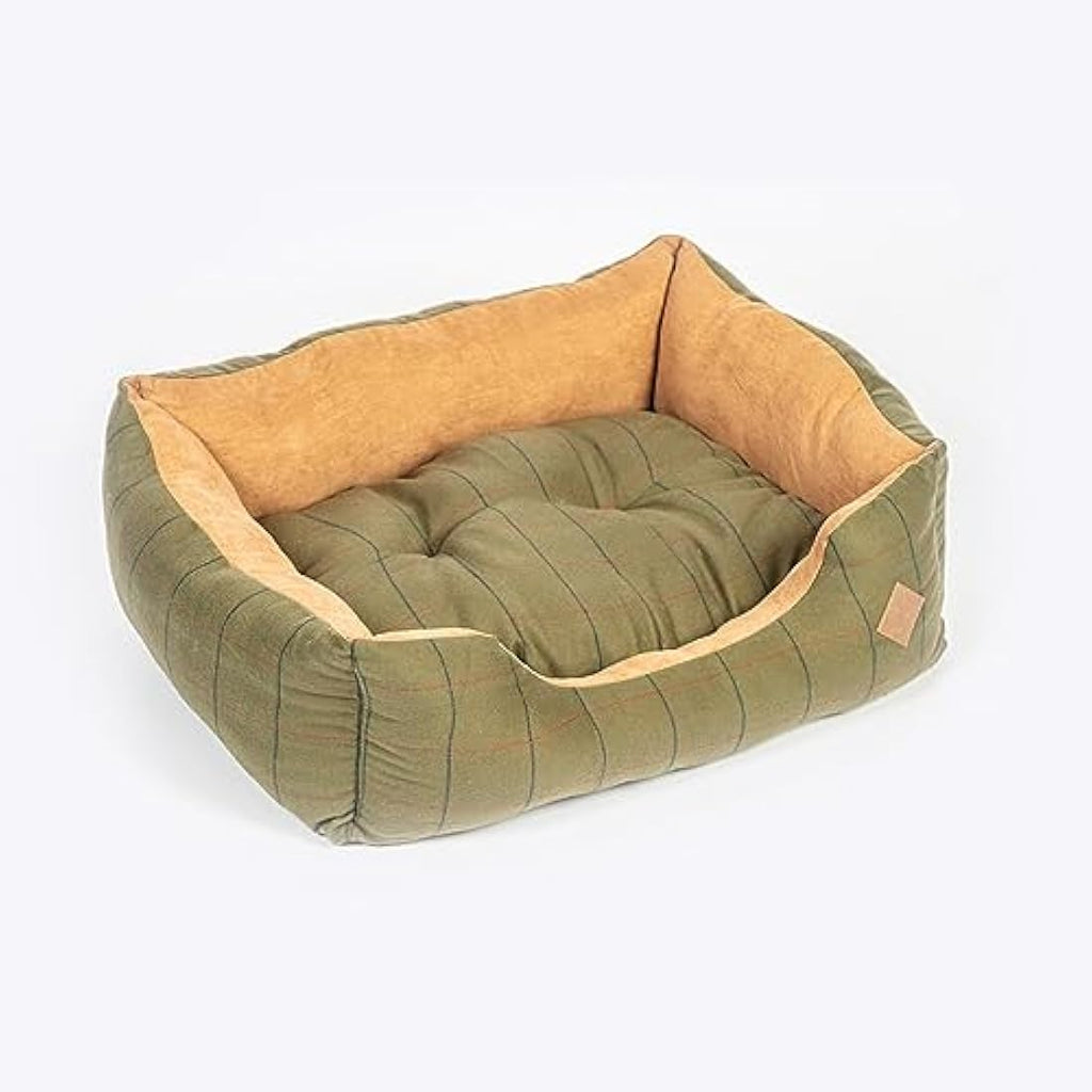 Danish Design Hunter Tweed Dog Snuggle Bed | Washable Faux Suede - 34"