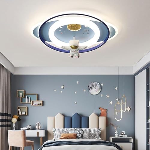 GHiycotdl Astronaut LED Ceiling Light – 58cm Dimmable Kids Room Lamp