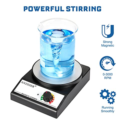 ANZESER Magnetic Stirrer | 3500 RPM Aluminum Mixer | 3000mL Capacity