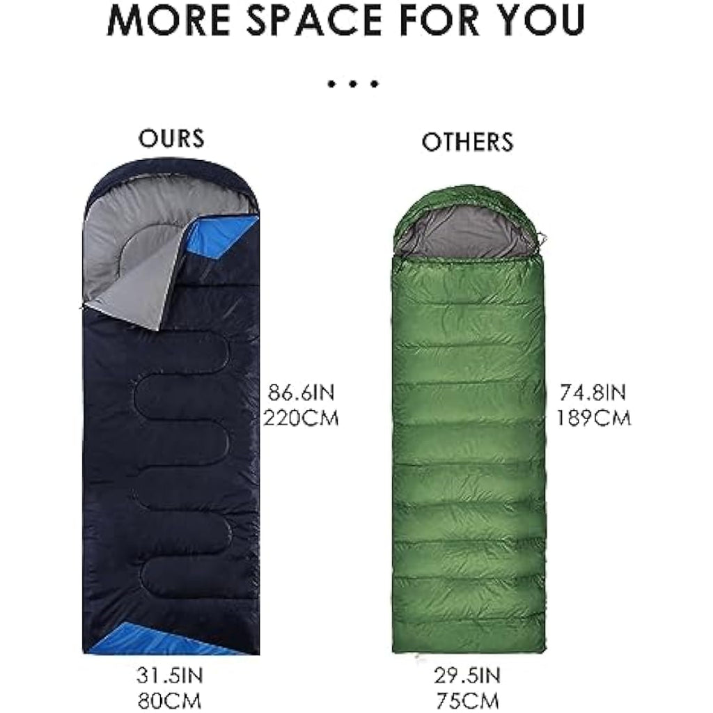 3-Season Sleeping Bag – Lightweight Waterproof Backpacking
