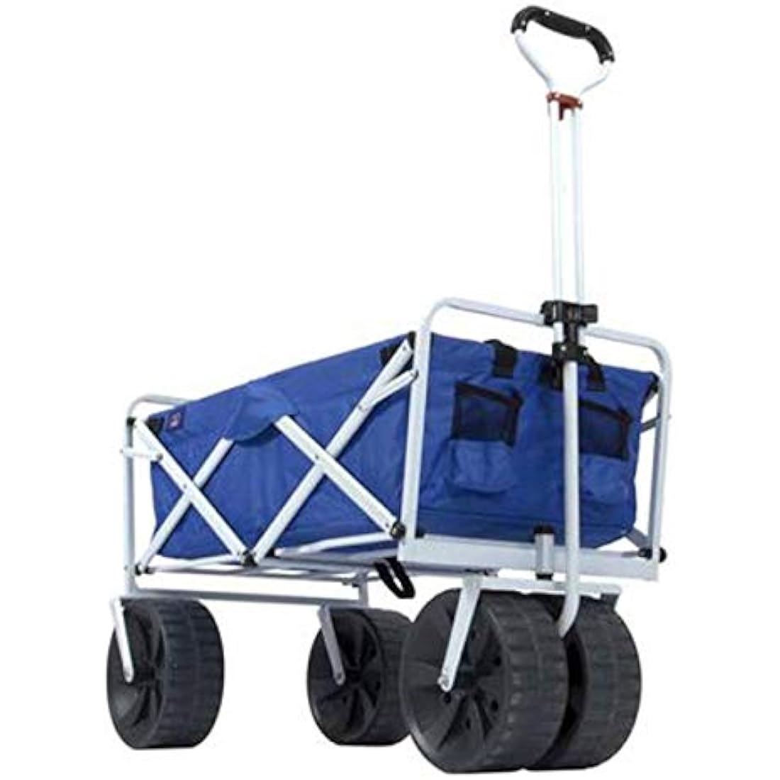 MacSports Heavy Duty Folding Beach Wagon – Blue/White Utility Cart
