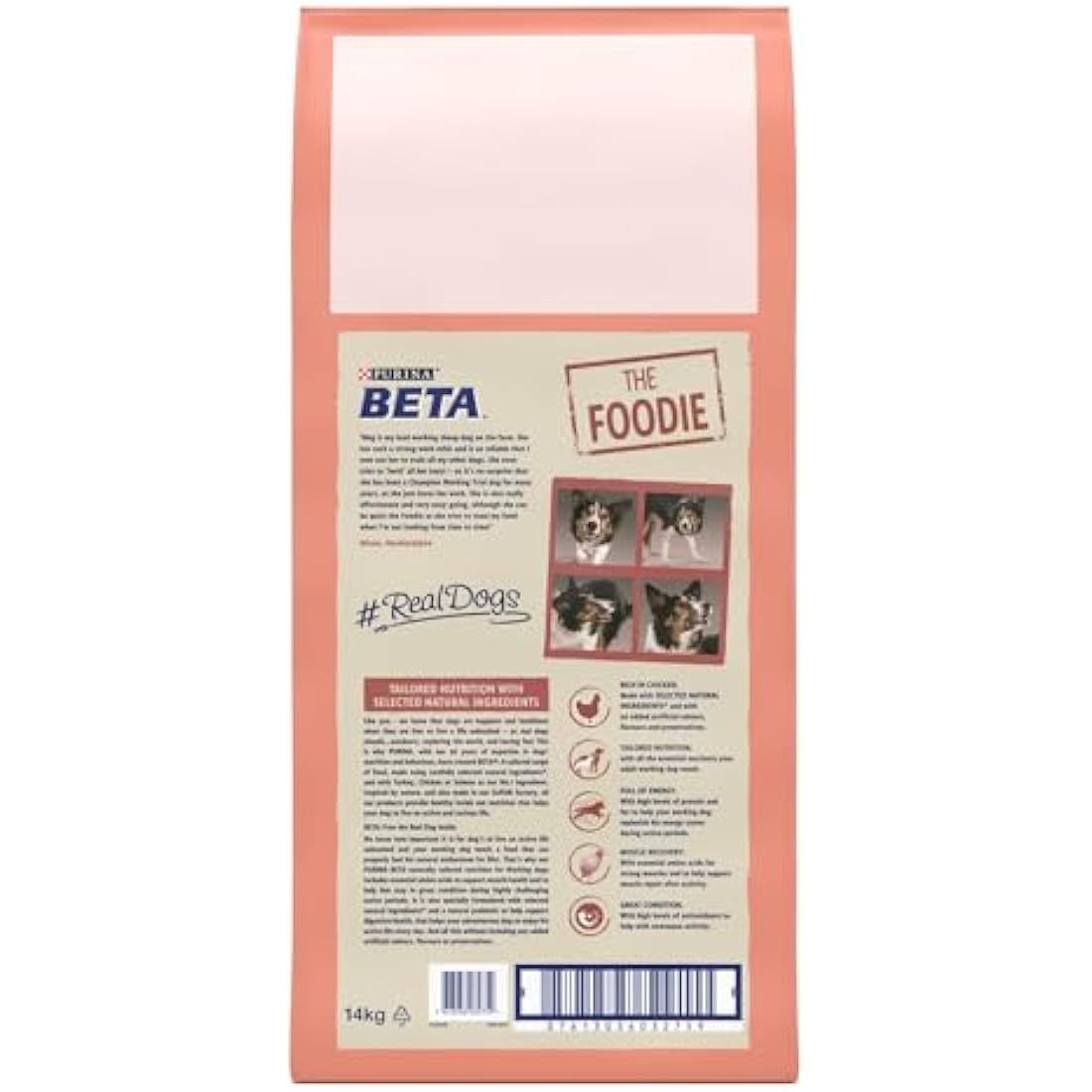 Beta Working Dog Chicken Dry Dog Food - Natural Ingredients - 14kg