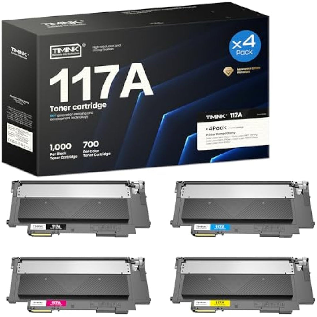 Timink 117A Toner Cartridges for HP Color Laser 150nw 179fnw | 4-Pack