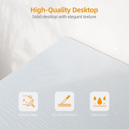 BEXEVUE L-Shaped Corner Computer Desk with Power Outlets & Shelves