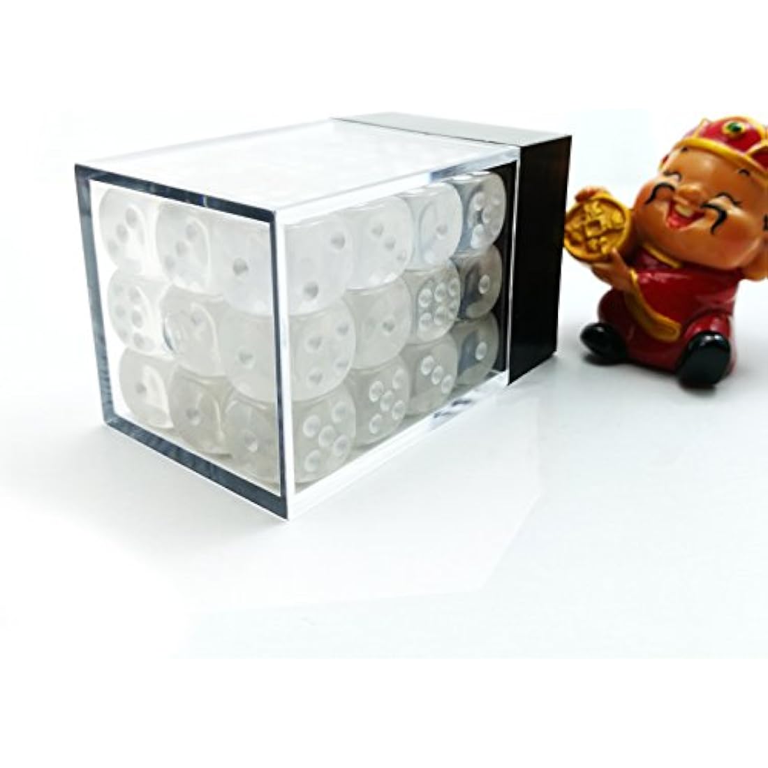 Bescon 12mm Translucent White D6 Dice Set | 36 Piece Block of Dice