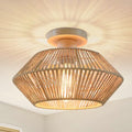 LynPon Woven Rattan Ceiling Light – Boho Farmhouse Cage Chandelier