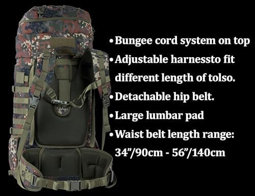 75L Tactical Backpack | Internal Frame MOLLE Hiking Pack
