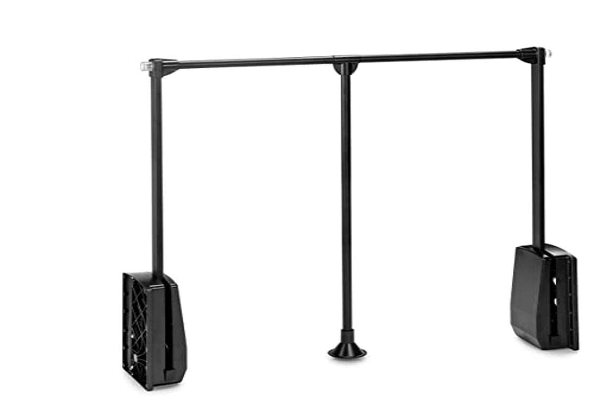 Emuca Pull Down Wardrobe Rail Lift | Adjustable 33-45" Steel Closet Hanger