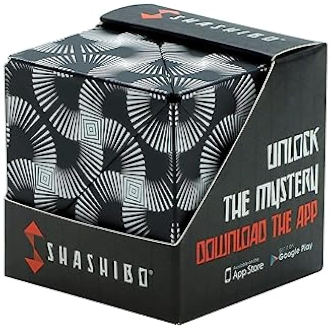 Shashibo Shape Shifting Box – Magnetic Fidget Cube Puzzle (Black & White)