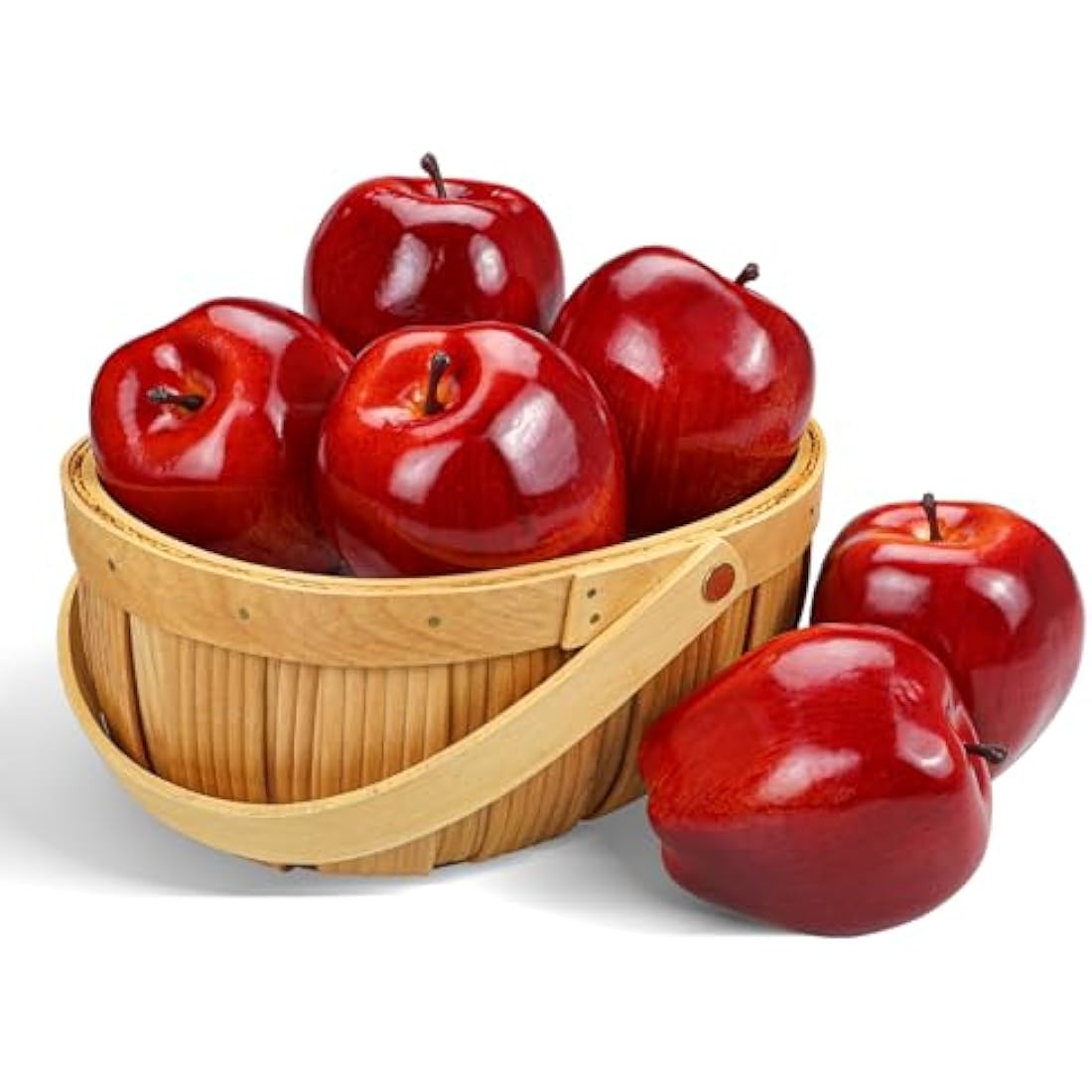 Lorigun Artificial Red Delicious Apples – 6 Pcs Faux Fruit for Home Decor