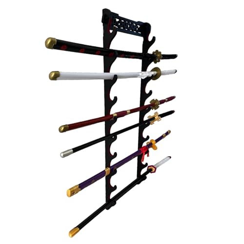 10-Tier Katana Stand – Velvet Padded Samurai Sword Wall Mount