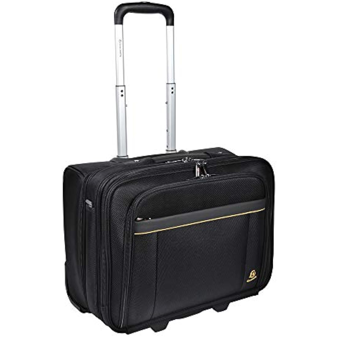 Exacompta Exatrolley Laptop Suitcase | 15.6" Rolling Briefcase - Black