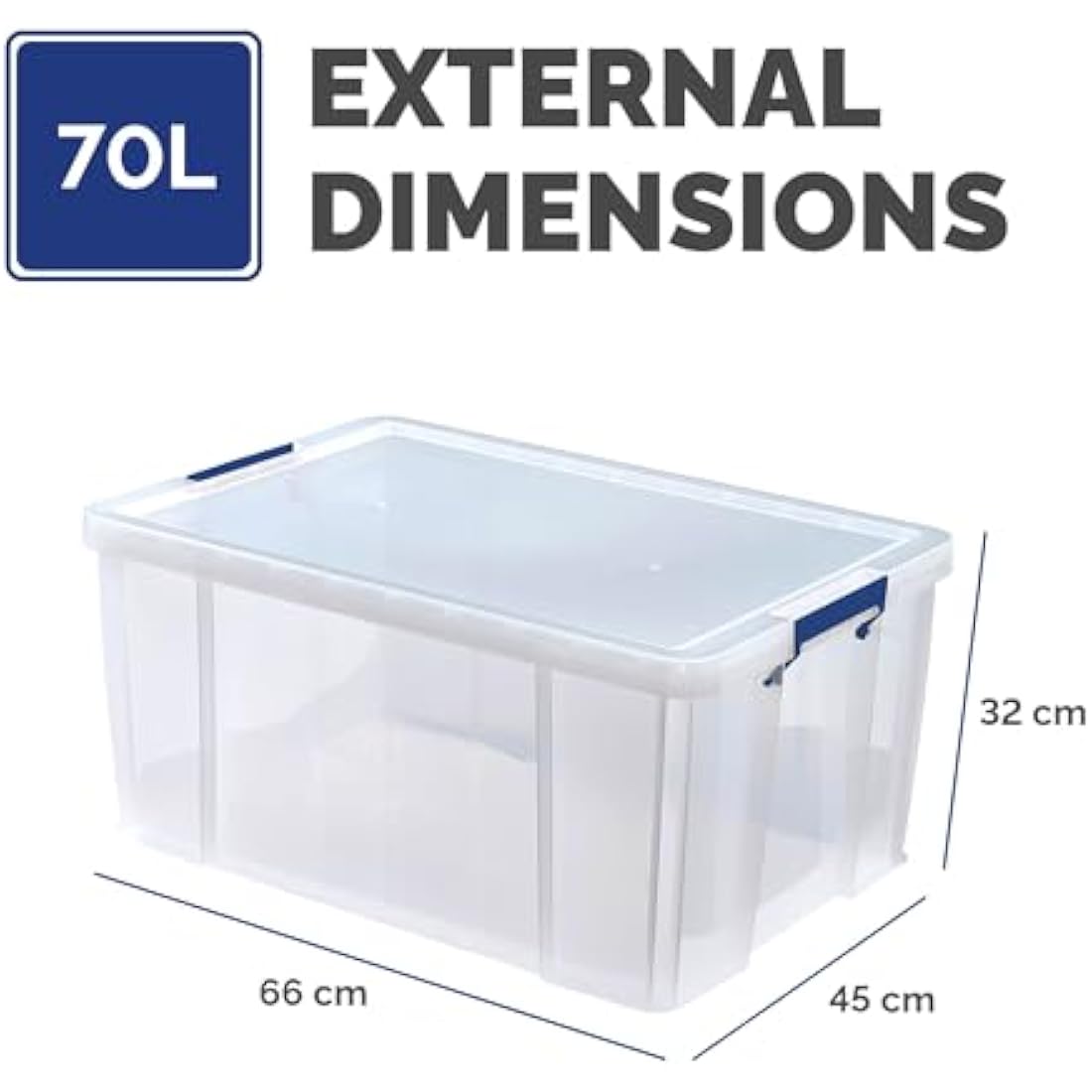 Bankers Box ProStore 70L Stackable Plastic Storage Box with Lid | Clear
