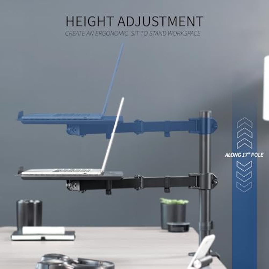 VIVO Single Laptop Desk Mount Stand | Adjustable C-Clamp Arm for 17" Laptops
