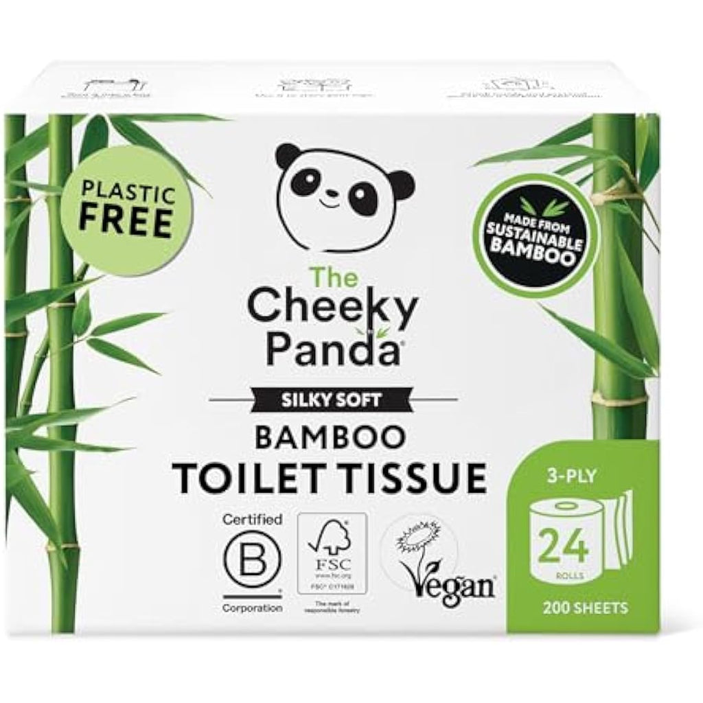 The Cheeky Panda Bamboo Toilet Rolls | 24 Pack | 3 Ply Plastic Free