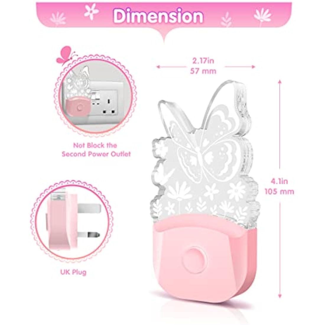 LOHAS Butterfly LED Night Light | Dusk to Dawn Sensor | RGB & Warm White