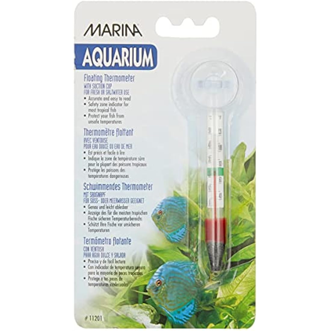 Marina Floating Glass Aquarium Thermometer for Tropical Fish Tanks