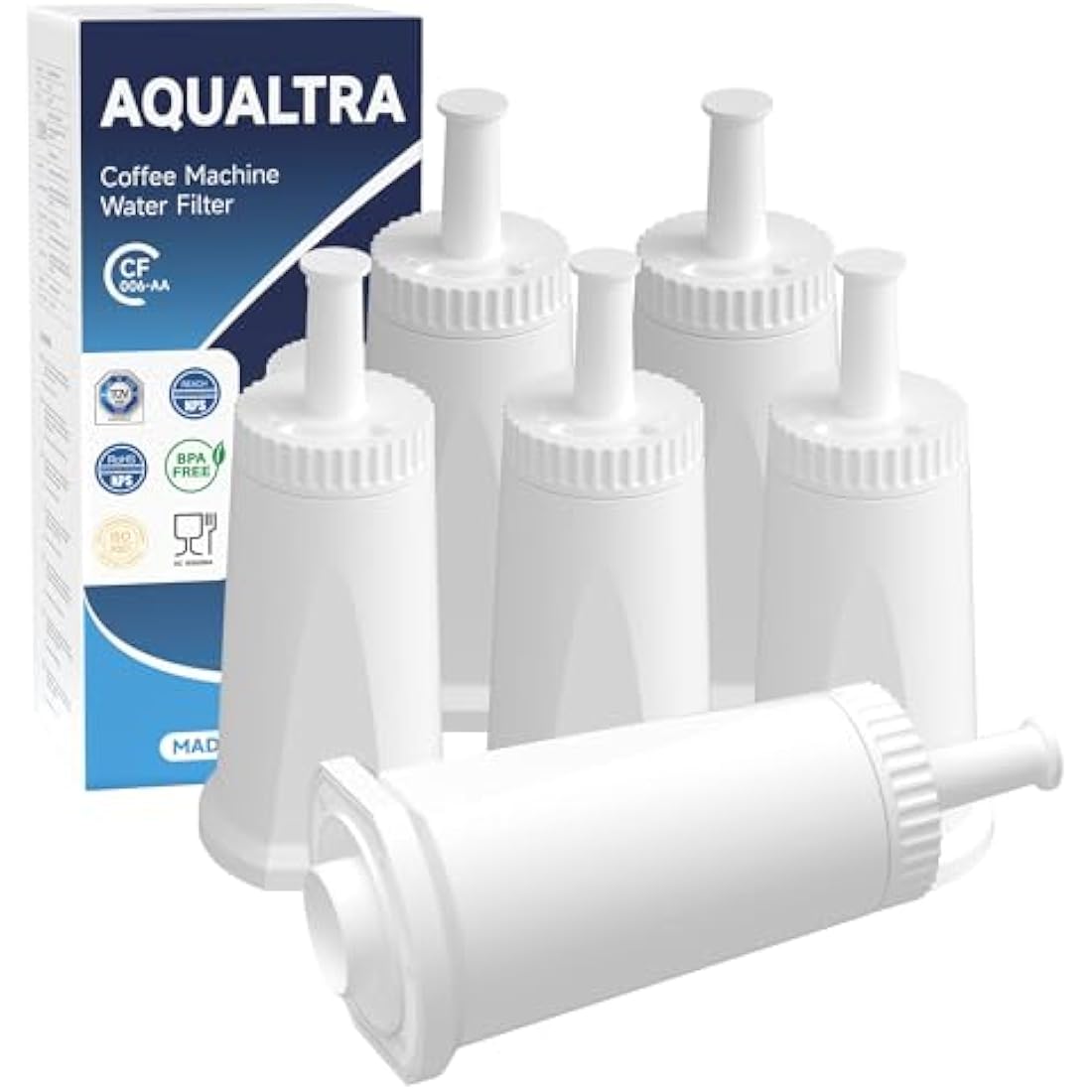 AQUALTRA Coffee Machine Water Filter for Sage & Breville SES008 – 6 Pack