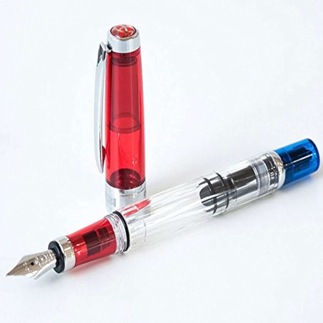 TWSBI Diamond 580 RBT Fountain Pen - Red & Blue Piston Filler (Broad)
