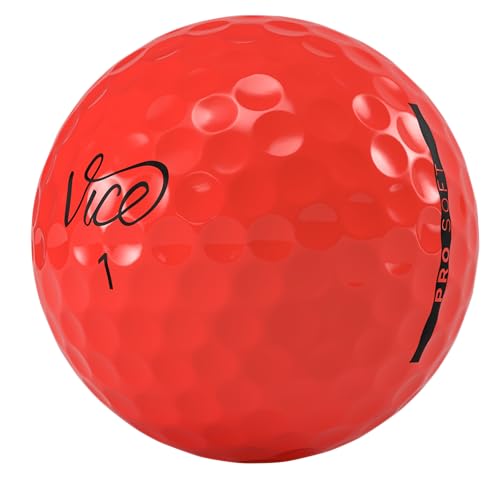 Vice Golf Pro Soft Golf Balls – 3-Piece Urethane Cover – Neon Red