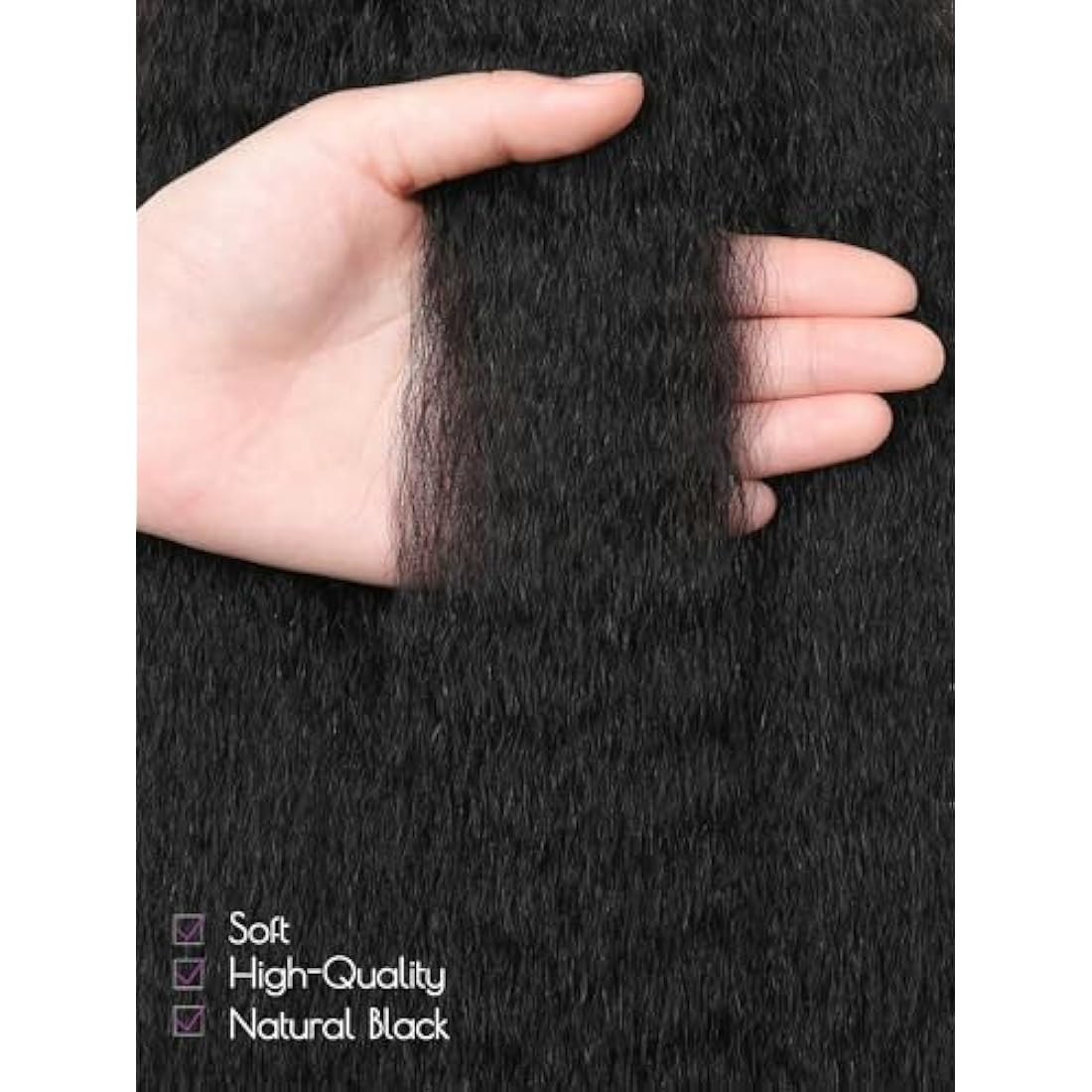Kinky Straight Clip-in Human Hair Extensions - 14 Inch