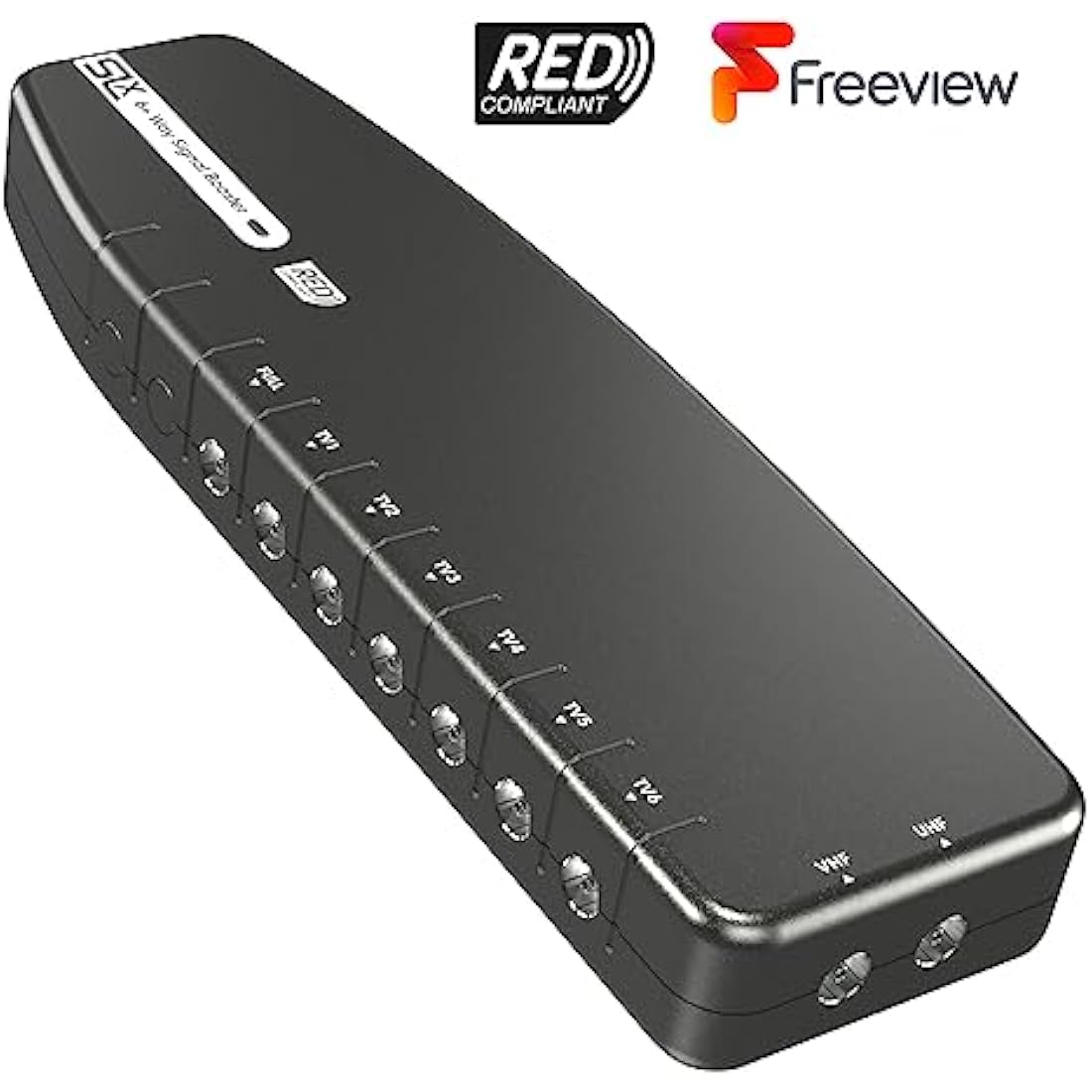 SLx 6-Way TV Signal Booster | Aerial Amplifier with 4G/5G Filter & Coax