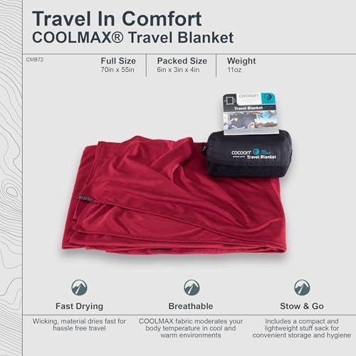 Cocoon Coolmax Travel Blanket – Lightweight & Breathable Travel Bedding