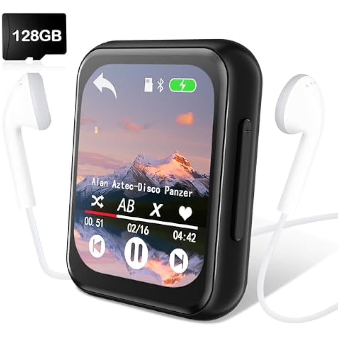 AiMoonsa 128GB MP3 Player with Bluetooth 5.3 | 2.0" Full Touch Screen HiFi